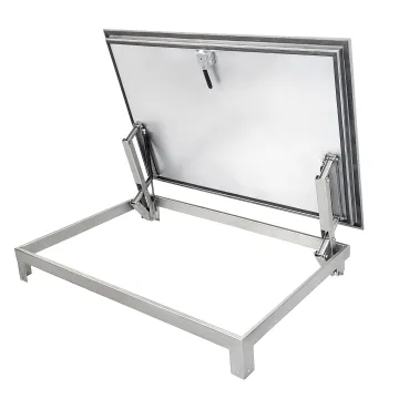 Insulated stainless steel floor hatch LIFT OUTDOOR with a tread plate