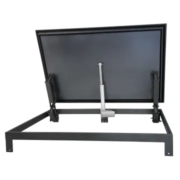 Insulated floor steel hatch LIFT ELECTRO with tread plate and electric actuator
