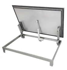 Insulated stainless steel floor hatch LIFT ELECTRO with tread plate and electric actuator