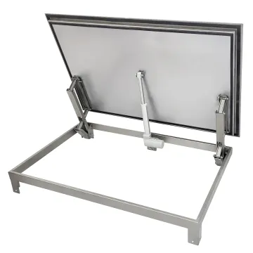 Insulated stainless steel floor hatch LIFT ELECTRO with tread plate and electric actuator