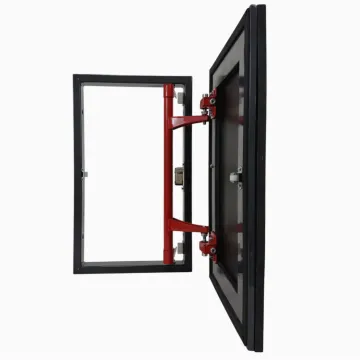 Wall-mounted steel inspection hatch with 3D adjustment