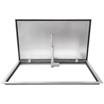 Insulated stainless steel floor hatch STANDARD ELECTRO with a tread plate and electric actuator