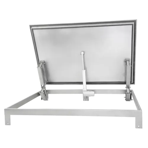 Insulated Stainless Steel Floor Hatch LIFT OUTDOOR ELECTRO with Tread Plate and Electric Actuator