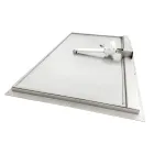 Insulated stainless steel floor hatch STANDARD OUTDOOR ELECTRO with a tread plate and electric actuator