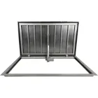 Outdoor stainless steel STANDARD ELECTRO floor hatch with tread plate and electric actuator