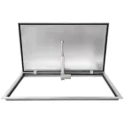 Insulated stainless steel floor hatch STANDARD OUTDOOR ELECTRO with a tread plate and electric actuator